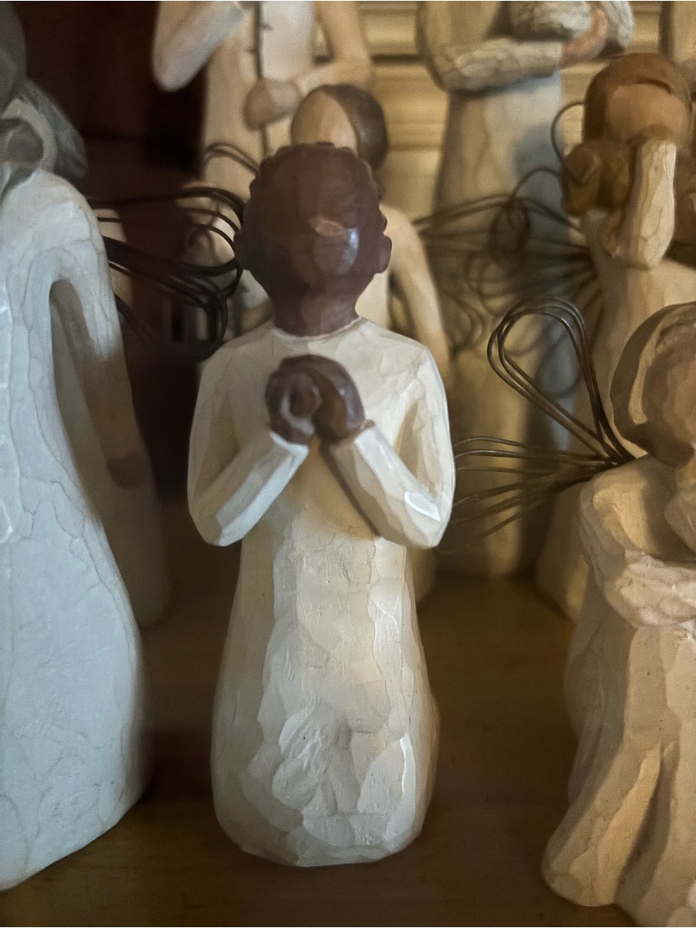 Willow Tree Figurine - Brown Hair, Cream Robe